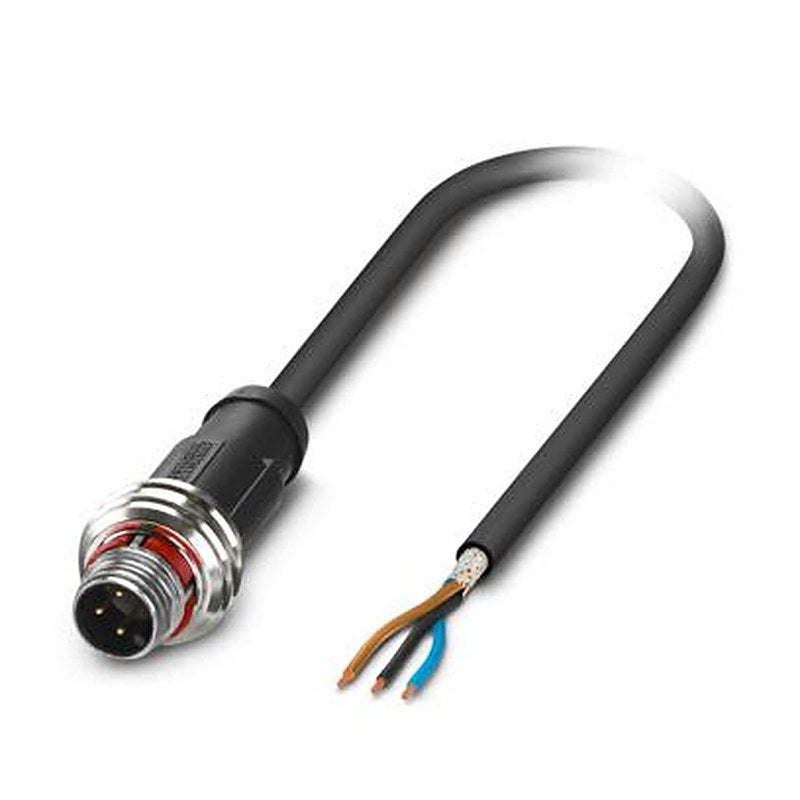 Phoenix Contact Male 3 way M12, Straight to 3 way Free Cable End Sensor Actuator Cable, 3 m