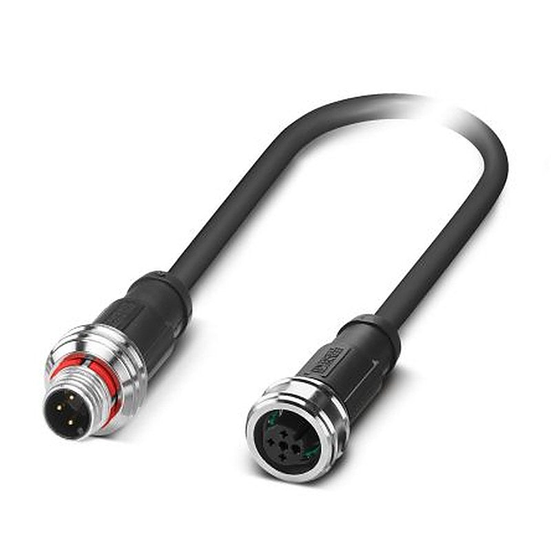 Phoenix Contact Male 3 way M12, Straight to Female 3 way M12, Straight Sensor Actuator Cable, 600 mm