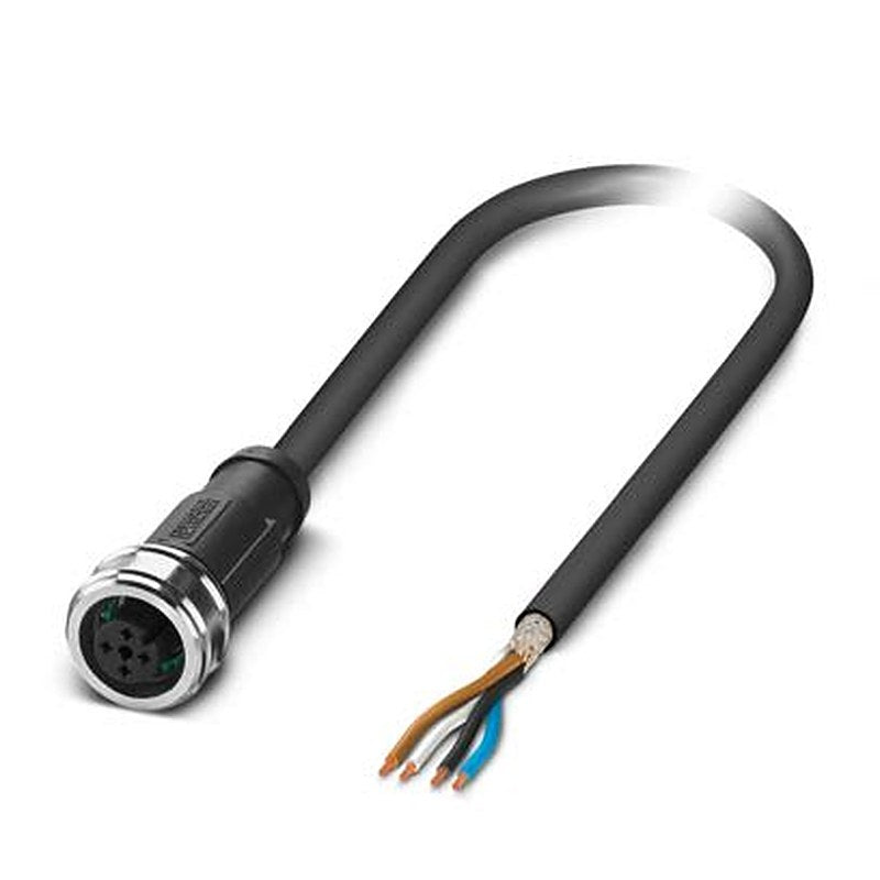 Phoenix Contact 4 way Free Cable End to Female 4 way M12, Straight Sensor Actuator Cable, 5 m