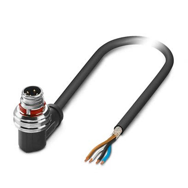 Phoenix Contact Male 4 way M12, Right Angle to 4 way Free Cable End Sensor Actuator Cable, 3 m