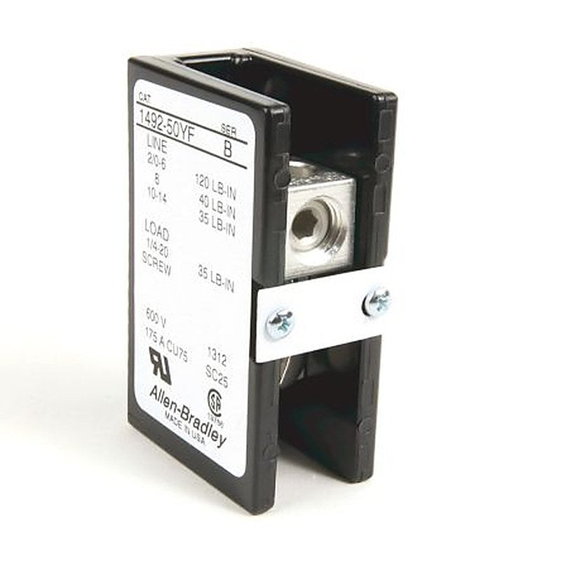 Allen Bradley Distribution Block, 1 Way, 600V, 115A, Black