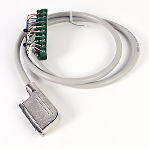 Pre-wired Cable for 1756-IF8I (Diff. current with External loop power) or 1756-OF8I ( Current or Voltage) Analog Input Module, 8 twisted-pair conductors, #22 AWG, shielded, w1756-TBCH connector & AIFM 25-Pin D-shell connector, length 10 meter (32.8 feet)