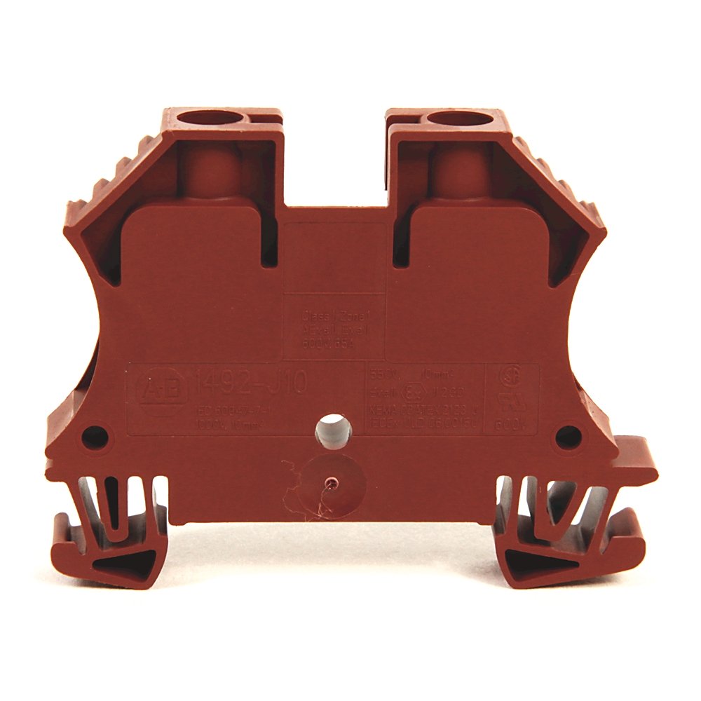 1492-J IEC Terminal Block, One-Circuit Feed-Through Block, 10 mm (# 22 AWG - # 8 AWG), Standard Feedthrough, Black,