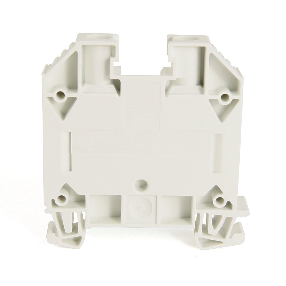 1492-J IEC Terminal Block, One-Circuit Feed-Through Block, 16 mm (# 14 AWG - # 4 AWG), Standard Feedthrough, Orange,