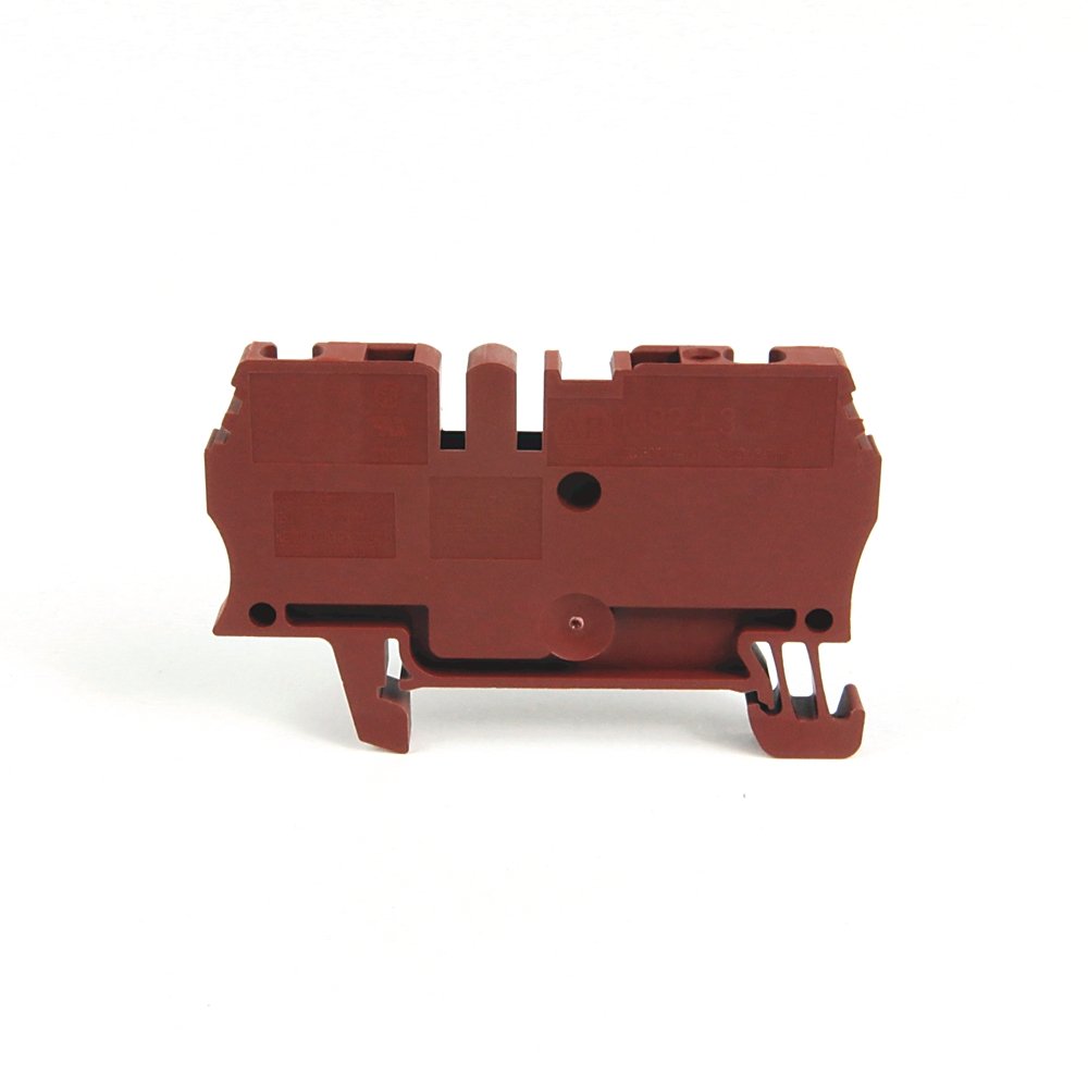 Spring Clamp Terminal Block,One-Circuit Feed-Through Block,2.5mm² (# 30 AWG - # 12 AWG),Standard Feedthrough,Brown,