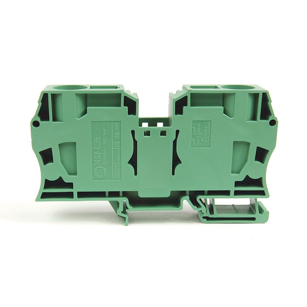 Spring Clamp Terminal Block,One-Circuit Feed-Through Block,35 mm (# 14 - # 1/0 AWG),Standard Feedthrough,White,