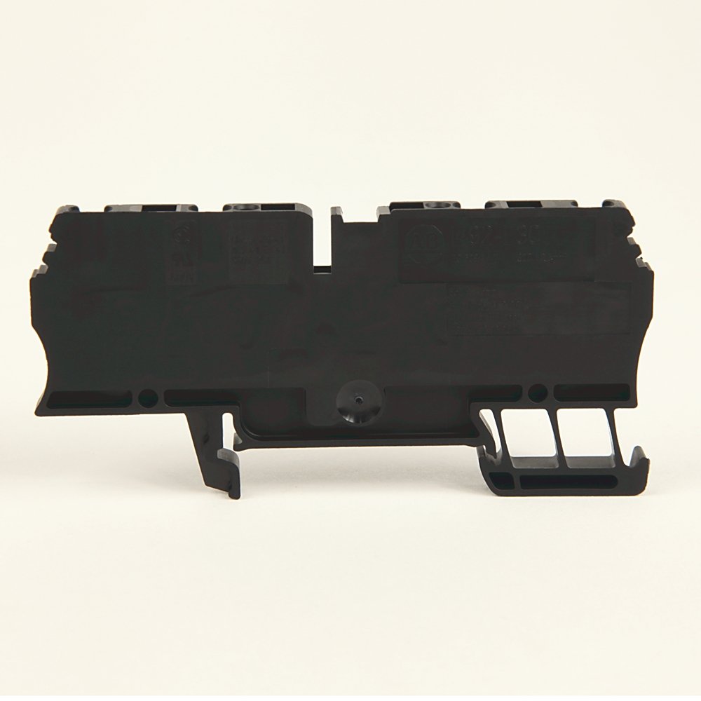 Spring Clamp Terminal Block,One-Circuit Feed-Through Block,2.5mm² (# 30 AWG - # 12 AWG),2 Connection points on each side,Black,