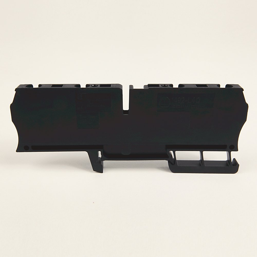 Spring Clamp Terminal Block,One-Circuit Feed-Through Block,4 mm (# 22 AWG - # 10 AWG) or 2.5 mm (# 22 AWG - # 12 AWG),2 Connection points on each side,Black,
