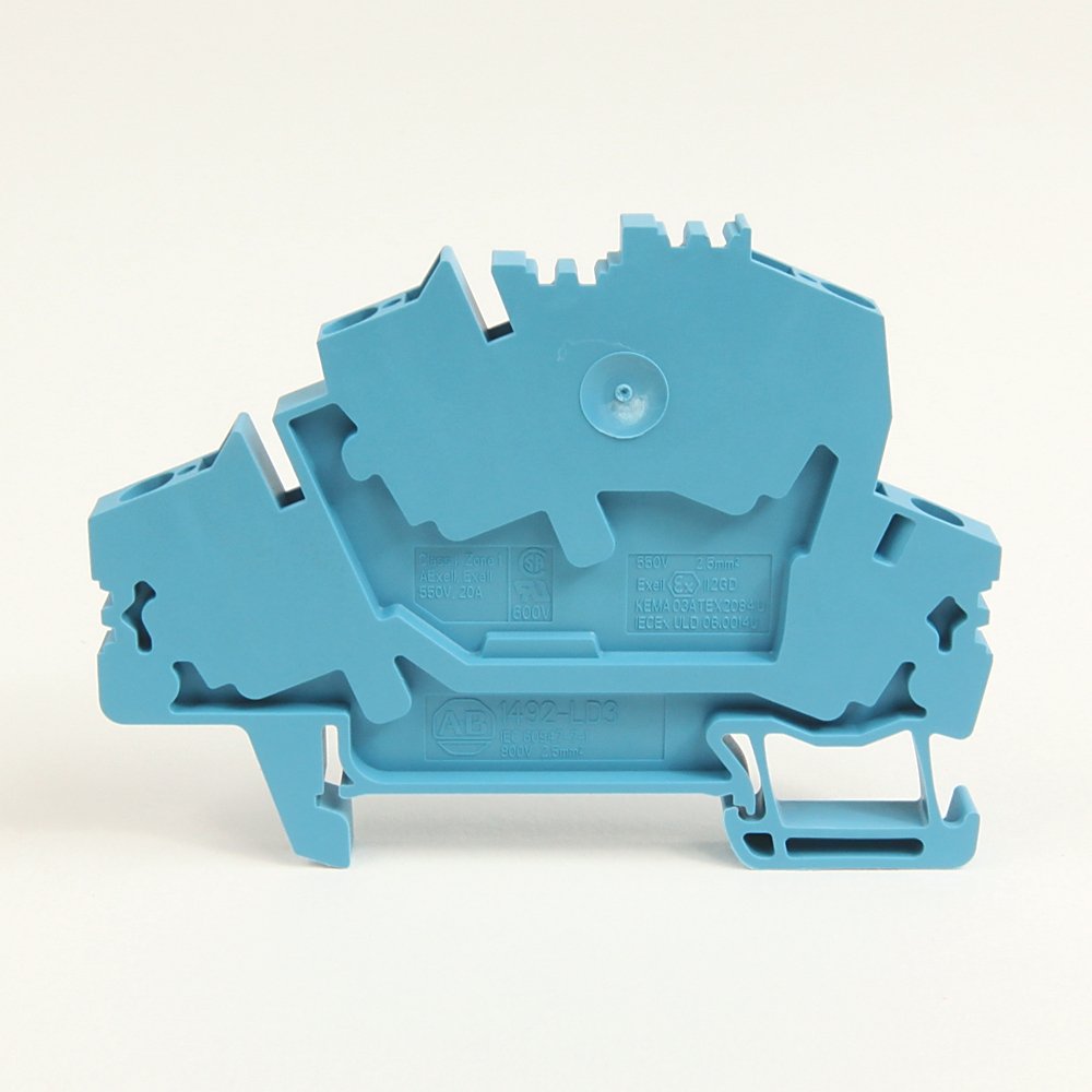 Spring Clamp Terminal Block,Two-Circuit Feed-Through Block,2.5 mm (# 22 AWG - # 14 AWG),Standard Feedthrough,Green,