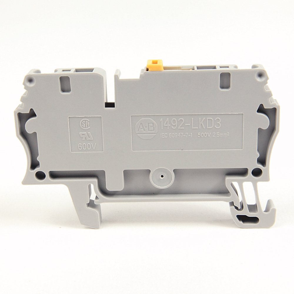 Spring Clamp Terminal Block,Knife Disconnect Feed-Through,2.5 mm (# 22 AWG - # 14 AWG),Standard Feedthrough,Gray (Standard),