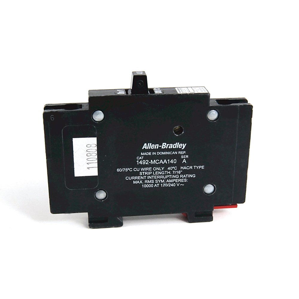 1492-MC Thermal-magnetic Miniature Circuit Breakers, 1492 Miniature Circuit Breaker, 120/240 V AC, Circuit Breaker - ½" wide per pole, DIN rail mounting, 10 kA, 1 Pole, 40 Amps, Standard Terminal, None