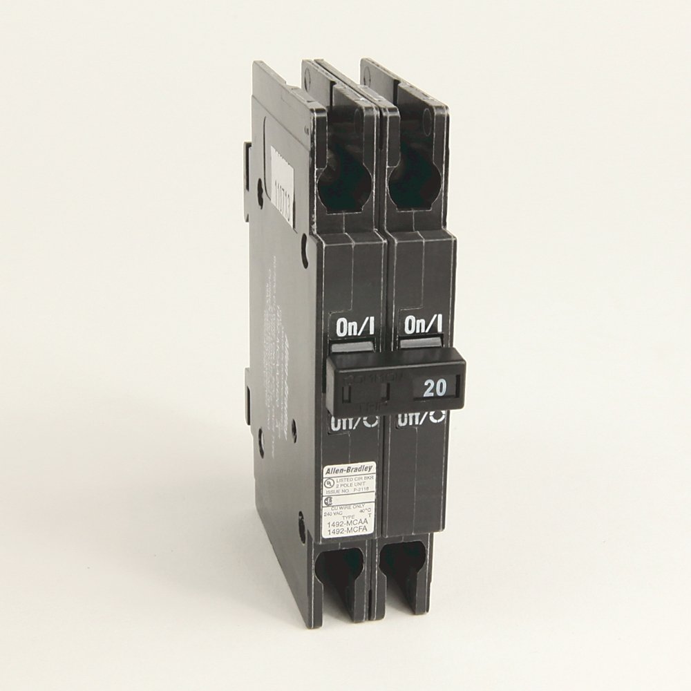 1492-MC Thermal-magnetic Miniature Circuit Breakers, 1492 Miniature Circuit Breaker, 240 V AC, Circuit Breaker - ½" wide per pole, DIN rail mounting, 10 kA, 2 Poles, 25 Amps, Standard Terminal, None