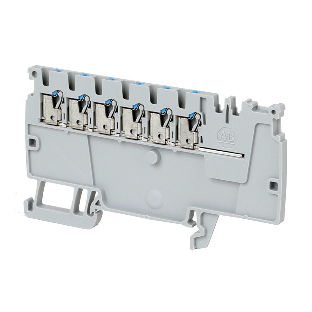 1492-P Push-in Terminal Blocks , 1.5 mm² ( AWG 26 - AWG 14),13 A , Control Power Distribution Block , End Block ,6 Points Blue
