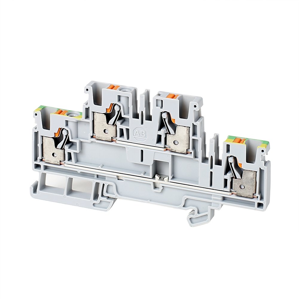 1492-P Push-in Terminal Blocks , 4 mm² (AWG 26 - AWG 10),30 A , Feed-Through & Grounding Block , Multi-Level ,1 Point On Each Side Per Circuit