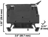 1492-W IEC Terminal Block, One-Circuit Fuse Block (5 x 20 mm Fuses, Type W), 4 mm (# 22 AWG - # 10 AWG) or 2.5 mm (# 22 AWG - # 12 AWG), Neon indicator, Black (Standard),