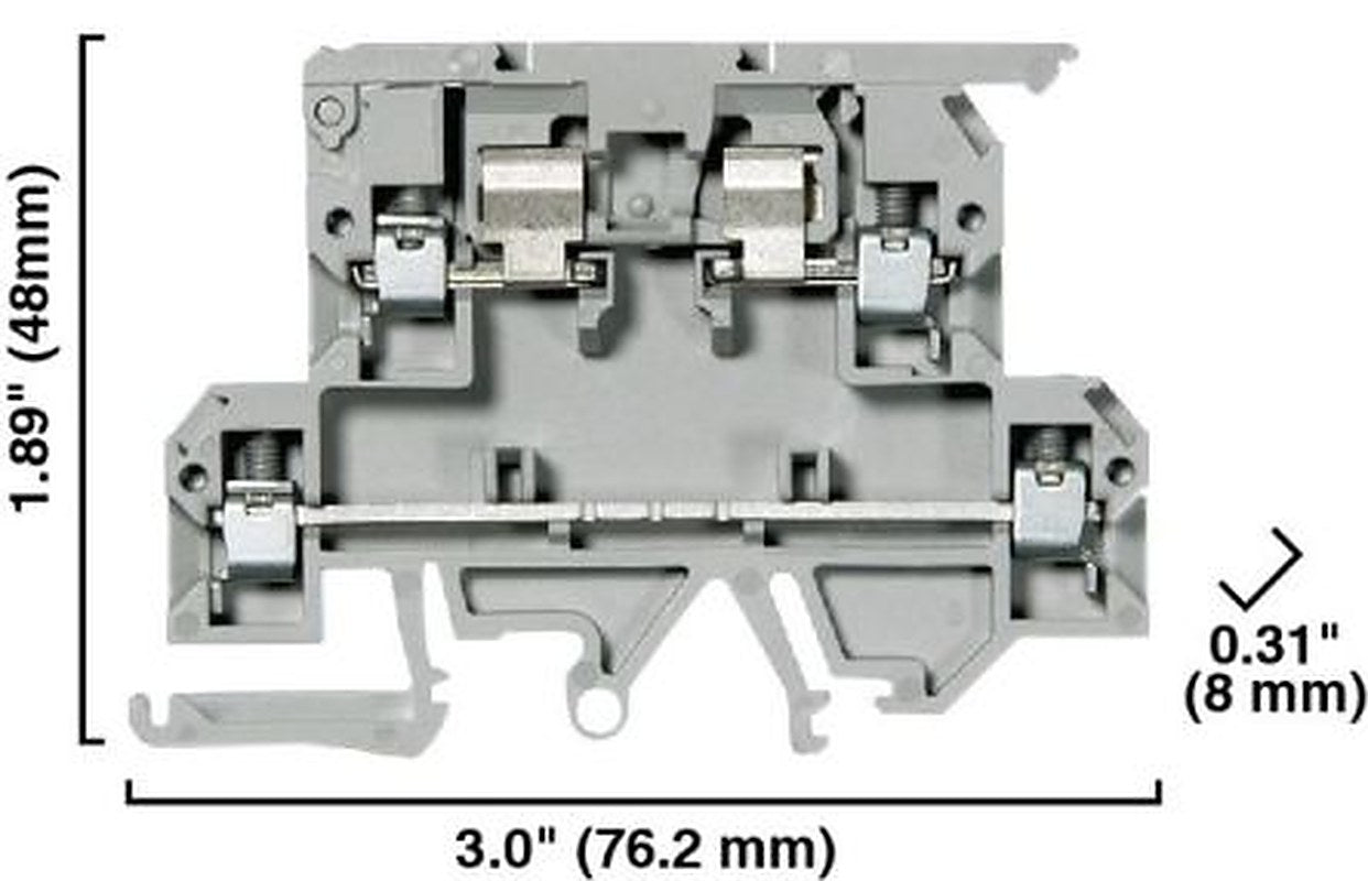 Allen Bradley 1492 Series Screw Terminal, 4-Way, 12AWG, 22 AWG Wire, 25A Screw Cage