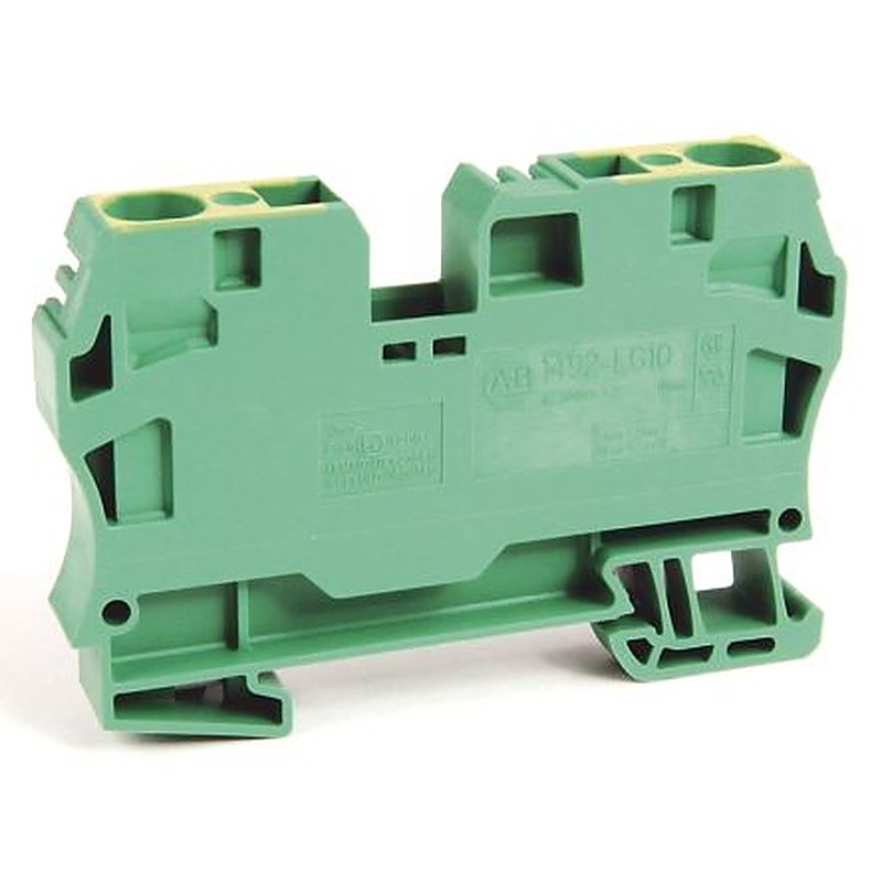 Allen Bradley 1492-LG10 1492 Series DIN Rail Terminal Block Green, Yellow, 10mm², Spring Clamp