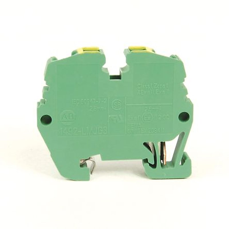 Allen Bradley 1492-LMJG3 1492 Series DIN Rail Terminal Block, 2.5mm², Spring Clamp