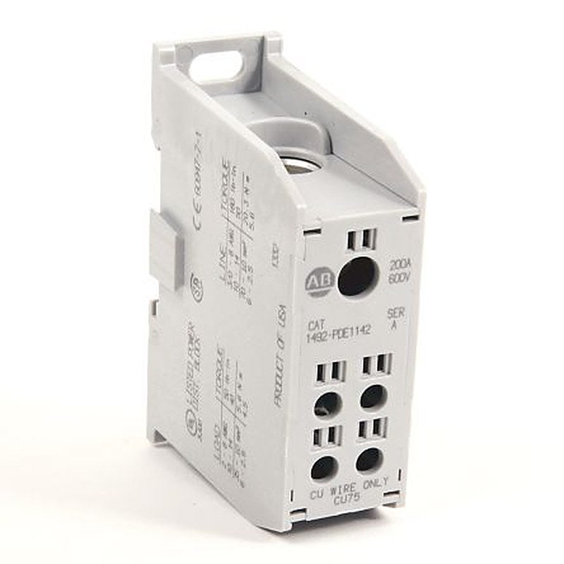 Allen Bradley Distribution Block, 4 Way, 600V, 200A, White