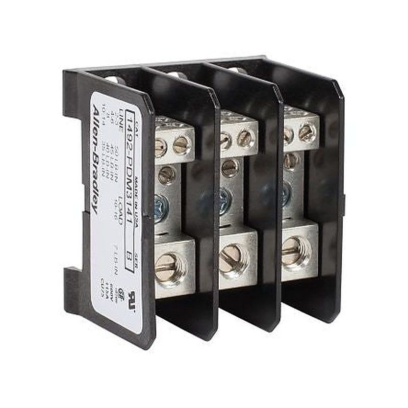Allen Bradley Distribution Block, 4 Way, 600V, 115A, Black