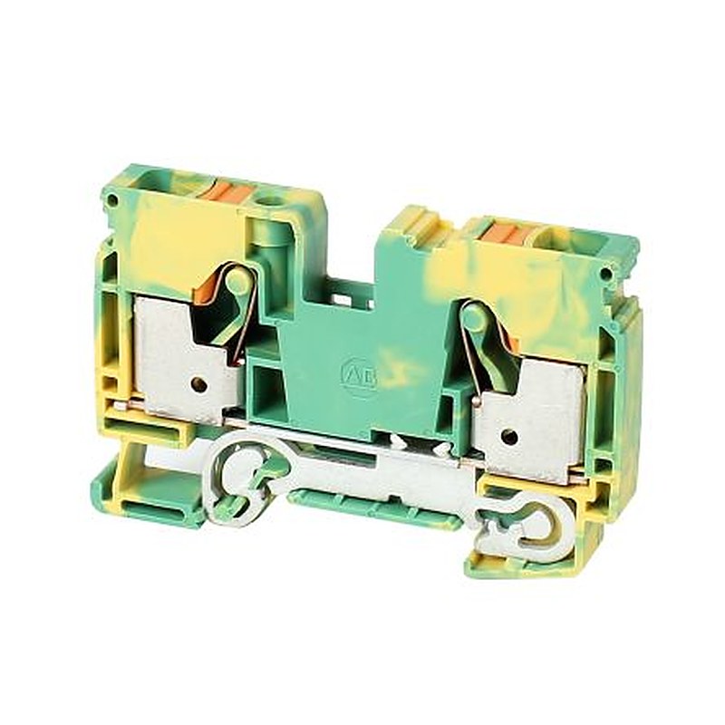 Allen Bradley 1492-PG10 1492-P Series Feed Through Terminal Block Green, Yellow, 10mm², 1-Level, Push-in