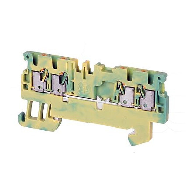 Allen Bradley 1492-PG2Q 1492-P Series Feed Through Terminal Block Yellow, Green, 1.5mm², 1-Level, Push-in
