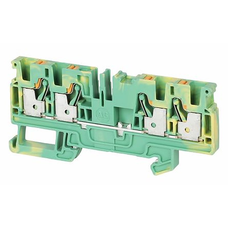 Allen Bradley 1492-PG4Q 1492-P Series Feed Through Terminal Block Yellow, Green, 4mm², 1-Level, Push-in