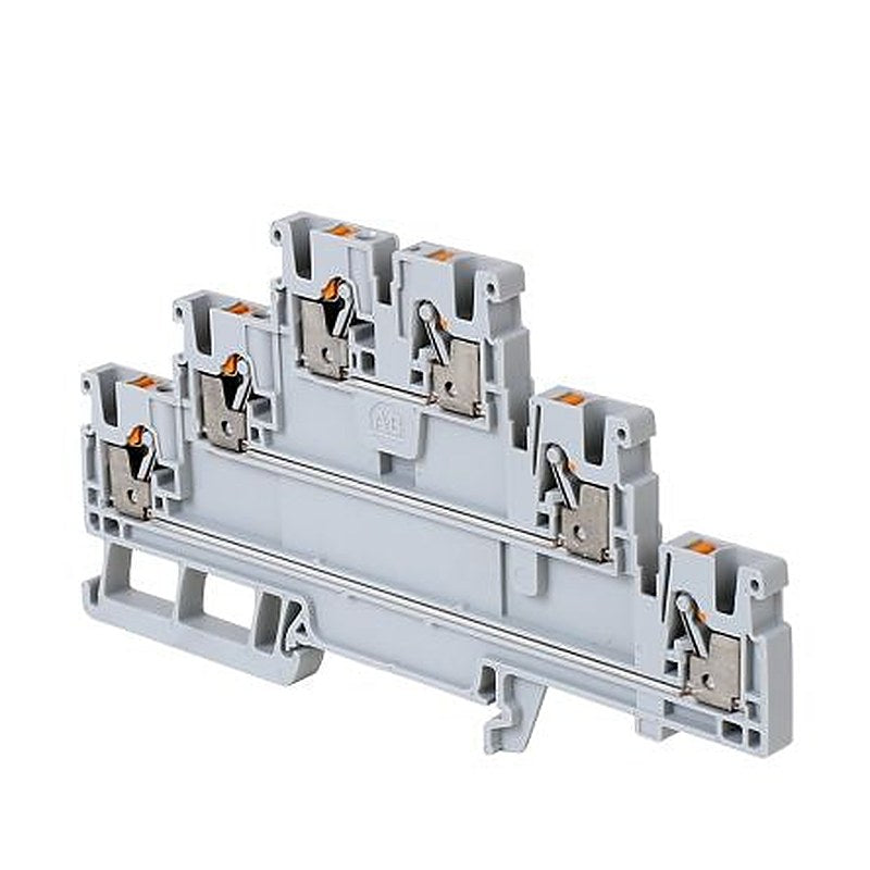 Allen Bradley 1492-PT3 1492-P Series DIN Rail Terminal Block Grey, 2.5mm², Push-in
