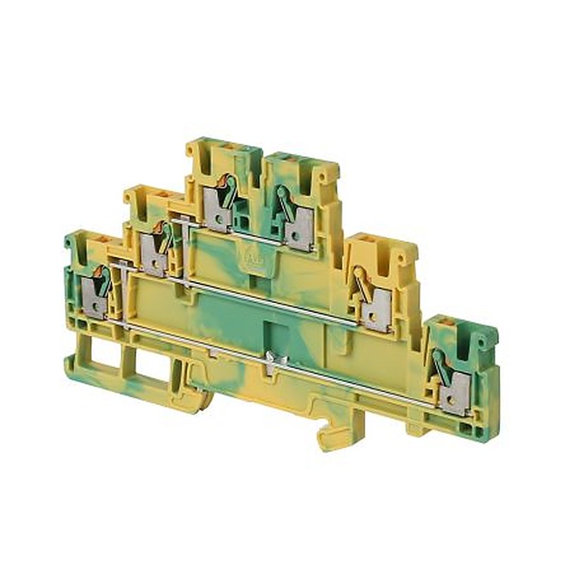 Allen Bradley 1492-PTG3C 1492-P Series DIN Rail Terminal Block Yellow, Green, 2.5mm², Push-in
