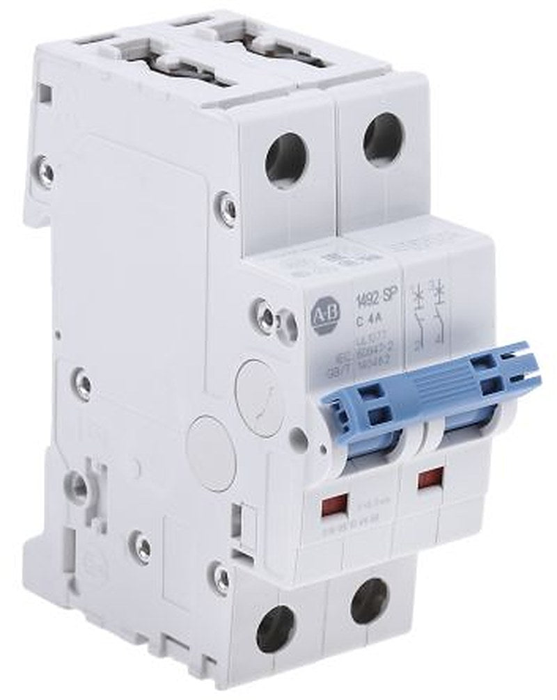 Allen Bradley 1492-SPM Miniature Circuit Breaker, 2-Pole, 4A, Type C, 480V ac AC, 96 V dc DC, 10 kA Breaking Capacity