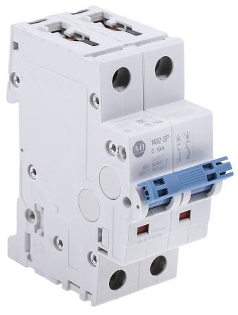 Allen Bradley 1492-SPM Miniature Circuit Breaker, 2-Pole, 10A, Type C, 480V ac AC, 96 V dc DC, 10 kA Breaking Capacity