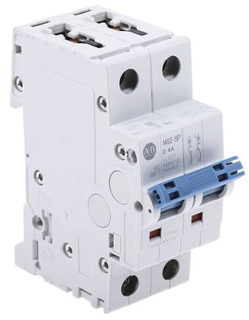 Allen Bradley 1492-SPM Miniature Circuit Breaker, 2-Pole, 4A, Type D, 480V ac AC, 96 V dc DC, 10 kA Breaking Capacity