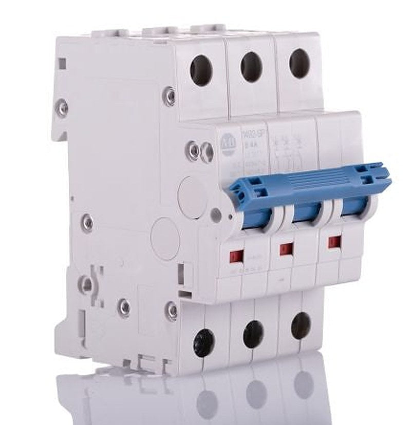 Allen Bradley 1492-SPM 1492-SPM Miniature Circuit Breaker, 3-Pole, 4A, Type B, 480V ac AC, 96 V dc DC, 15 kA Breaking