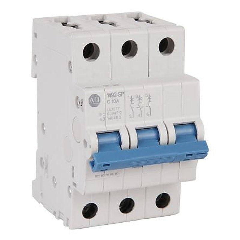Allen Bradley 1492-SP 1492-SPM Miniature Circuit Breaker, 3-Pole, 500mA, Type C, 240V ac AC, 62.5 V dc DC, 15 kA
