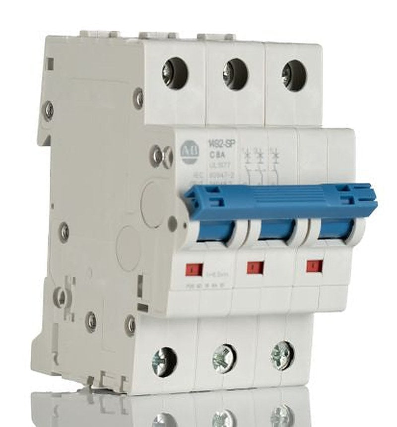 Allen Bradley 1492-SPM 1492-SPM Miniature Circuit Breaker, 3-Pole, 8A, Type C, 480V ac AC, 96 V dc DC, 15 kA Breaking