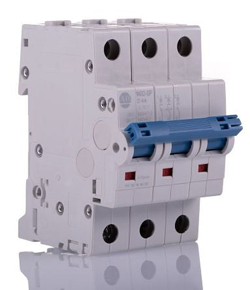 Allen Bradley 1492-SPM 1492-SPM Miniature Circuit Breaker, 3-Pole, 4A, Type D, 480V ac AC, 96 V dc DC, 15 kA Breaking