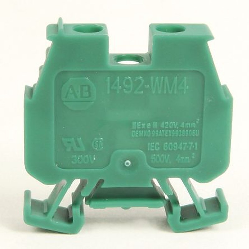 Allen Bradley 1492-WM4-G 1492-W Series Feed Through Terminal Block Green, 4mm², Screw