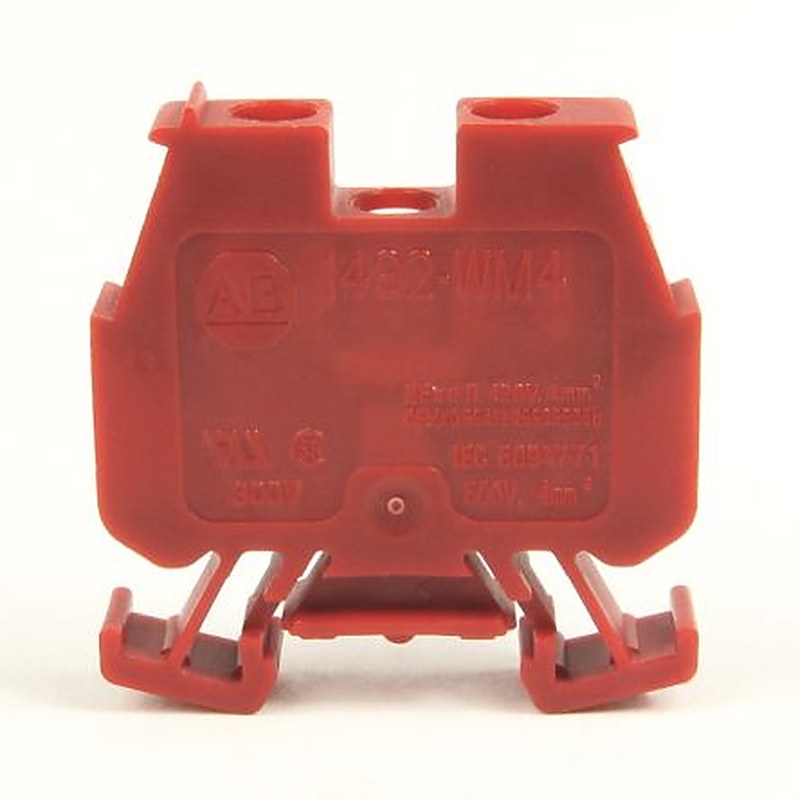 Allen Bradley 1492-WM4-RE 1492-W Series Feed Through Terminal Block Red, 4mm², Screw