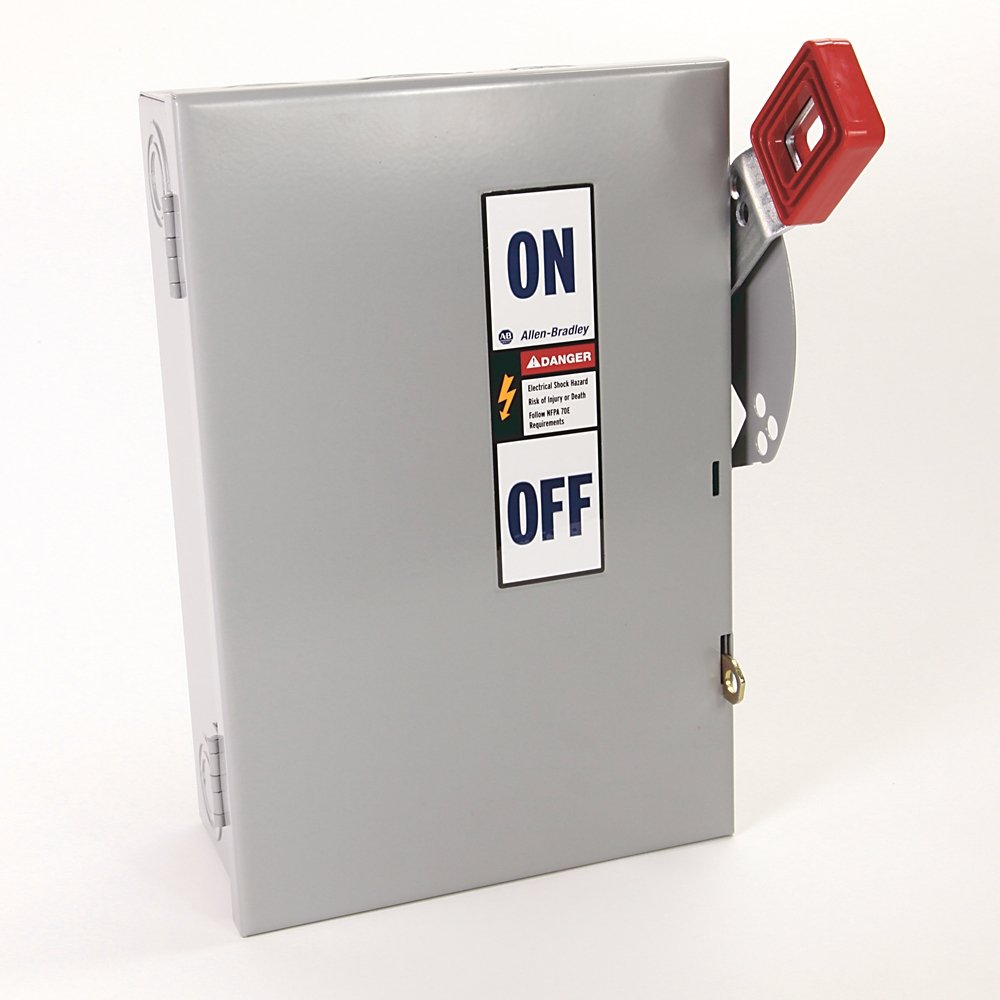 1494H Heavy Duty Safety Switch, 30A 600V AC Fusible Disconnect Switch, Type 1 General Purpose Painted Metal Enclosure, Door Latch