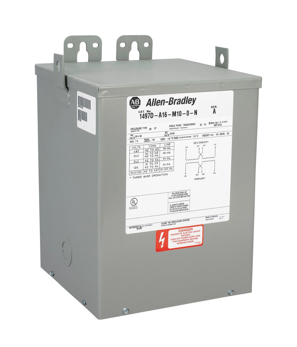 1497D - CCT, 15.0kVA, 480V 60Hz Primary, 0 Primary - 0 Secondary Fuse Blocks, (2) 5% FCBN Taps