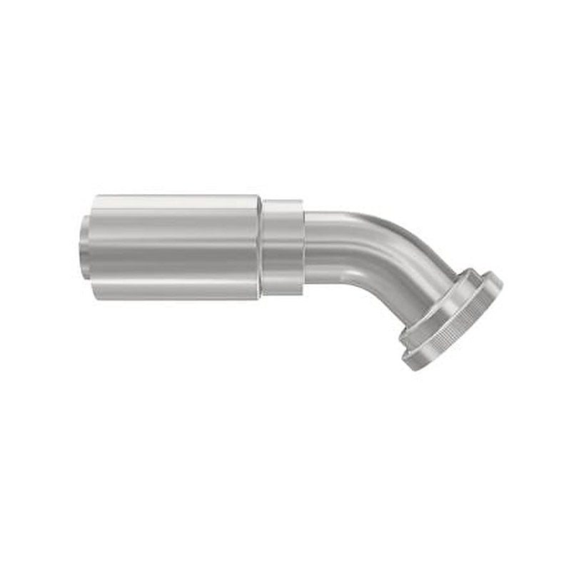Parker, 14F77-20-20 Stainless Steel Steel Hydraulic Fitting, Female ISO 12151-3 1 in, 45 °, One Piece Parkrimp Permanent