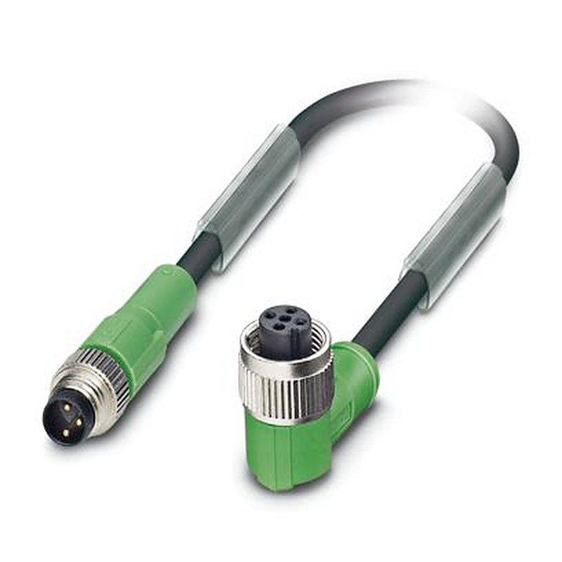 Phoenix Contact Male 3 way Straight to Female 3 way M12 Sensor Actuator Cable, 500 mm