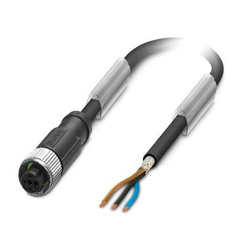 Phoenix Contact Female 3 way Free Cable End to Female 3 way M12, Straight Sensor Actuator Cable, 10 m