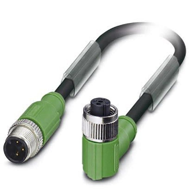 Phoenix Contact Male 5 way M12, Straight to Female 5 way Angled Socket M12 Sensor Actuator Cable, 2 m