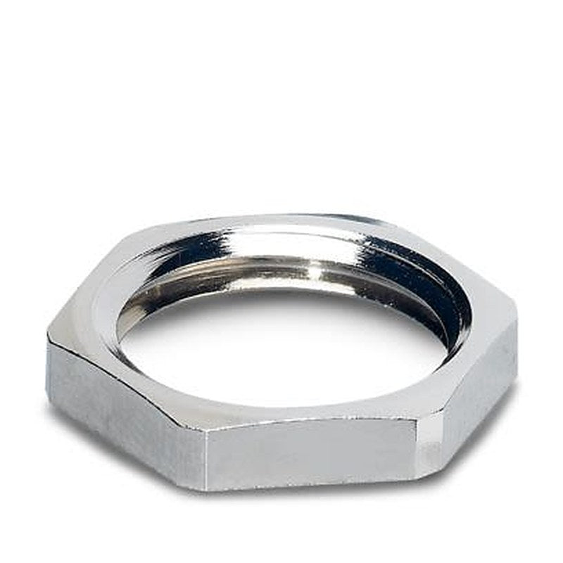 Phoenix Contact Grey Nickel Plated Brass Cable Gland Locknut, 15.2 mm Thread