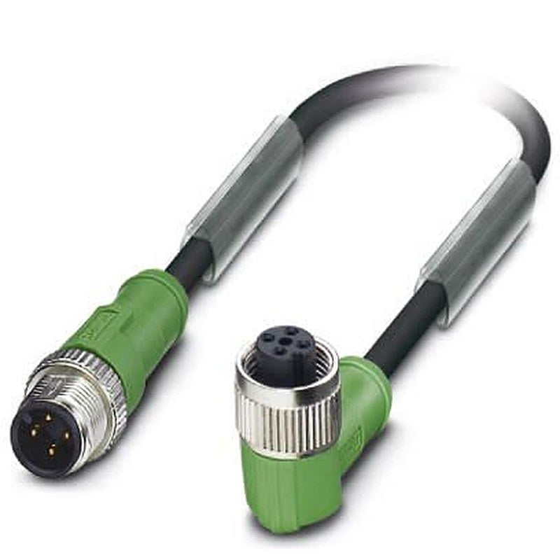 Phoenix Contact Male 4 way M12, Straight to Female 4 way Angled Socket M12 Sensor Actuator Cable, 6 m