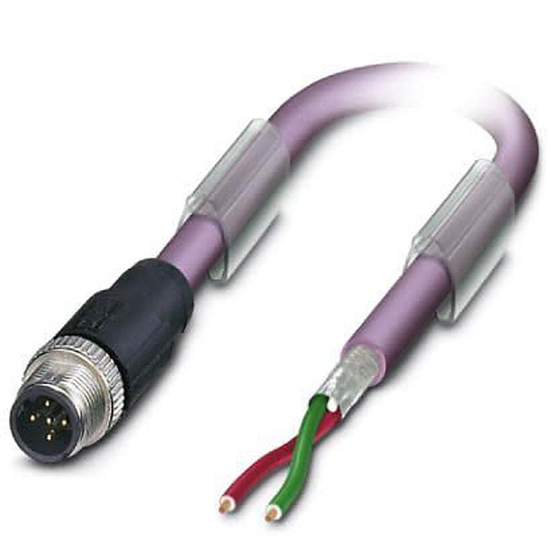 Phoenix Contact Male 5 way M12, Straight to Unterminated Bus Cable, 2 m