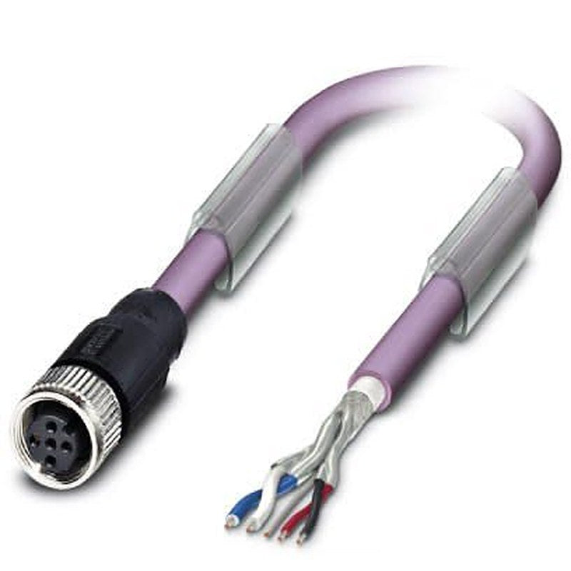 Phoenix Contact Female 4 way M12, Straight to Unterminated Bus Cable, 10 m
