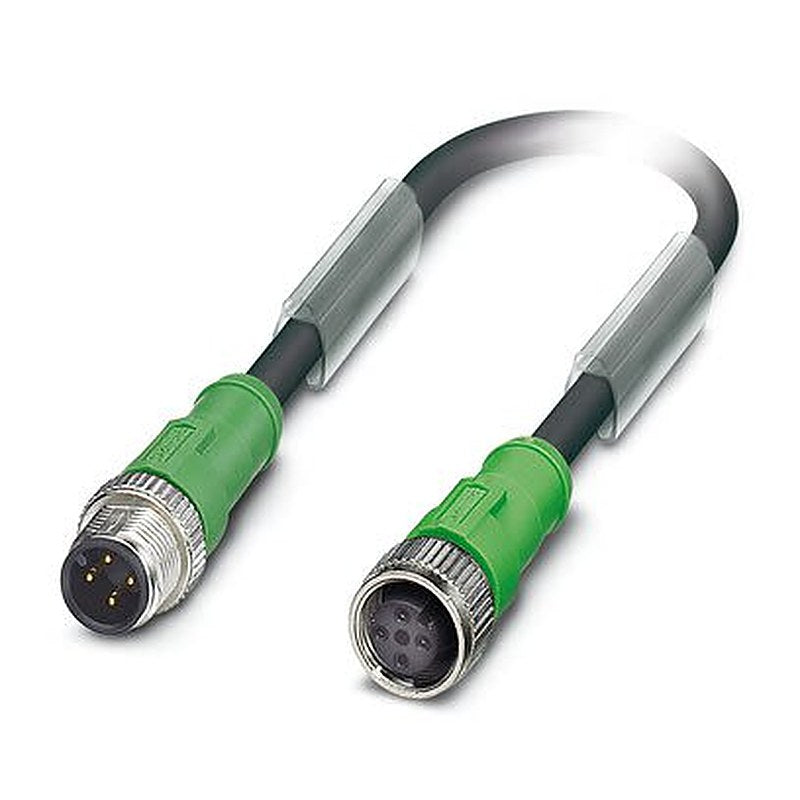 Phoenix Contact Male 4 way M12, Straight to Female 4 way M12, Straight Actuator/Sensor Cable, 1 m