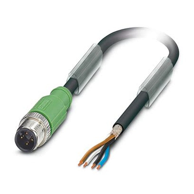 Phoenix Contact Male 4 way M12, Straight to 4 way Free Cable End Sensor Actuator Cable, 15 m